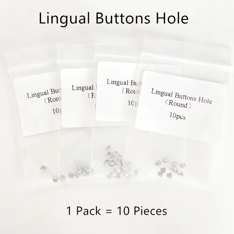 50Packs Dental Orthodontic Metal Lingual Hole Bondable Lingual Buckle Tongue Dentist Materials