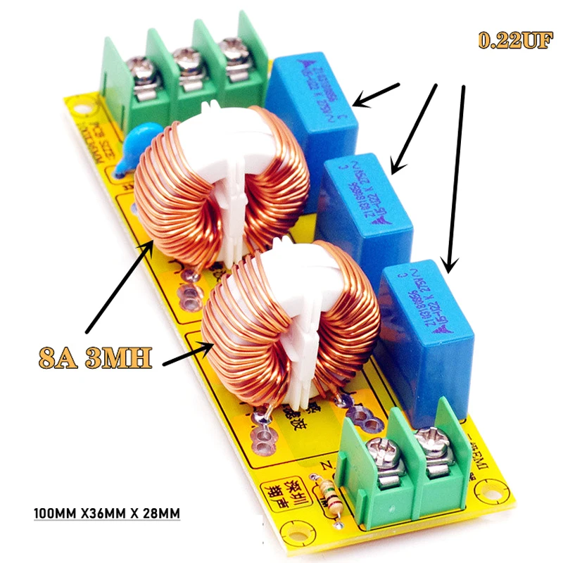 8A 20A AC EMI Filter Power 110V 220V alimentatore FCC filtro di interferenza elettromagnetica rumore EMC F/ audio decoder amplificatore