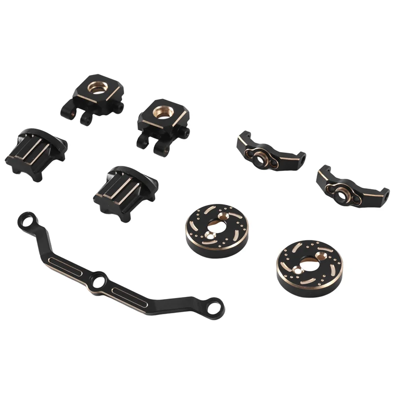 MACH-9Pcs Brass Weight Steering Rod Steering Block C-Hub Axle Cover For Traxxas TRX4M 1/18 RC Crawler Car Upgrade Parts
