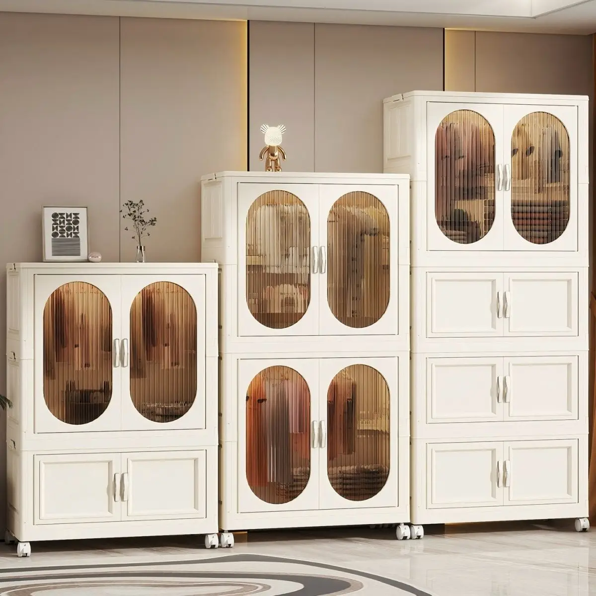 

Простой шкаф для дома, органайзер для детской одежды, пластиковый шкаф для хранения детских вещей, не требует сборки.