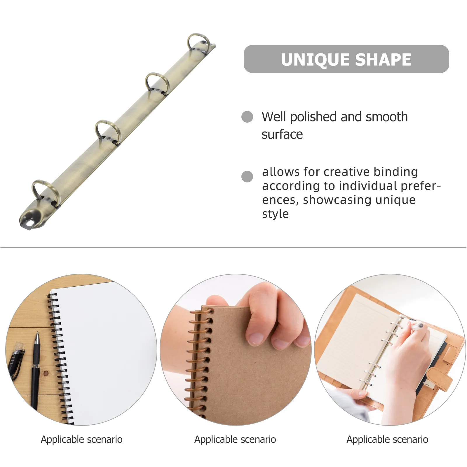 4 Ring Metal Ring Binder Mechanism Replacement Kit A4 Loose Leaf Binding Spines DIY Planners Project Binder File Management
