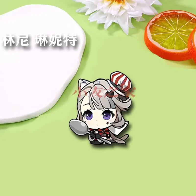 Genshin Impact Lyney Lynette Acrylic Badge Cartoon Pins DIY Decoration Backpack Clothes Accessories