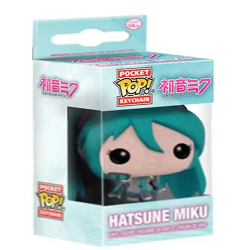 FUNKO POP Anime Hatsune Miku Keyring Pocket Pop Keychain Toy Action Toy Figures Key Chain Vinyl Figure Doll Toys for Children view 3