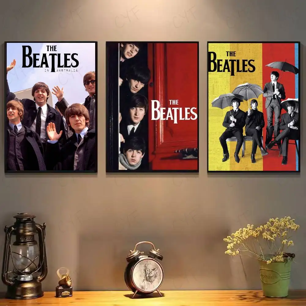 Hot T-The B-Beatles band Poster sticky wall waterproof home living room bedroom bar aesthetic decoration