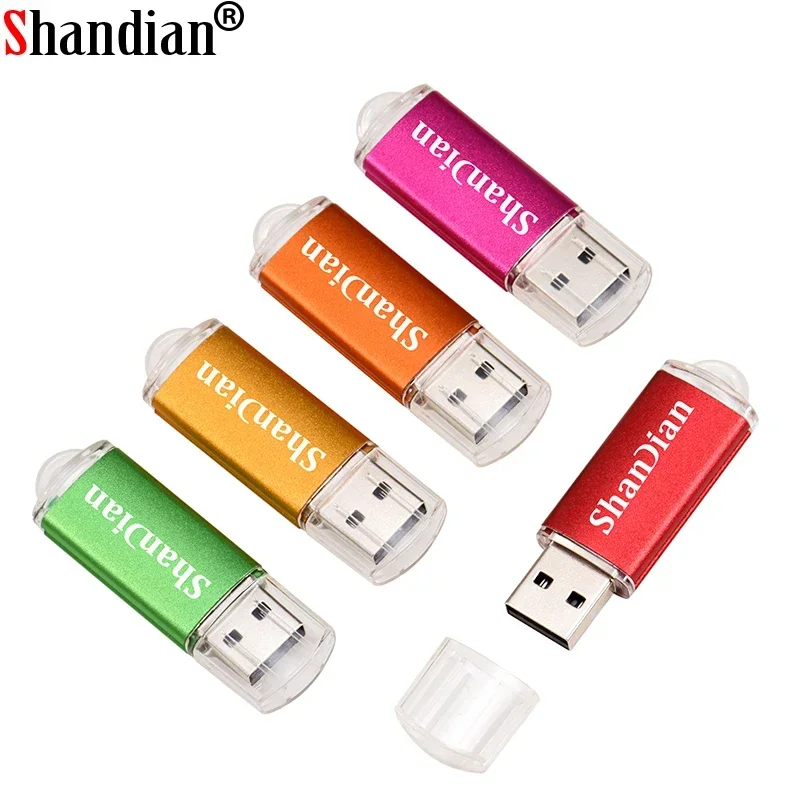 

SHANDIAN New Creative USB 2.0 Flash Drive with Keychain 128GB 64GB 32GB 16GB 8GB 4GB Pendrive Fashionable Colorful U Disk Gift