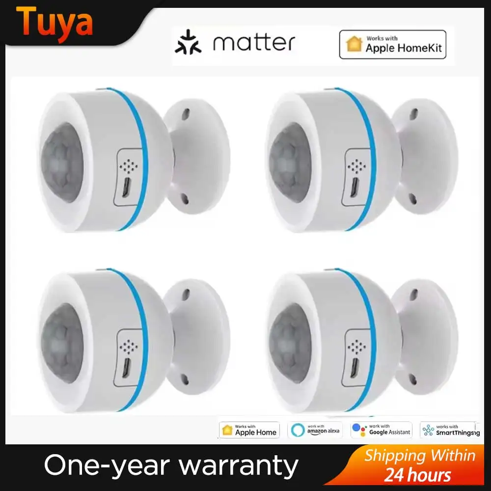 NEW Tuya Matter Thread PIR Motion Detector Wireless Human Body Infrared Detector Work With HomeKit Alexa Google Home SmartThings