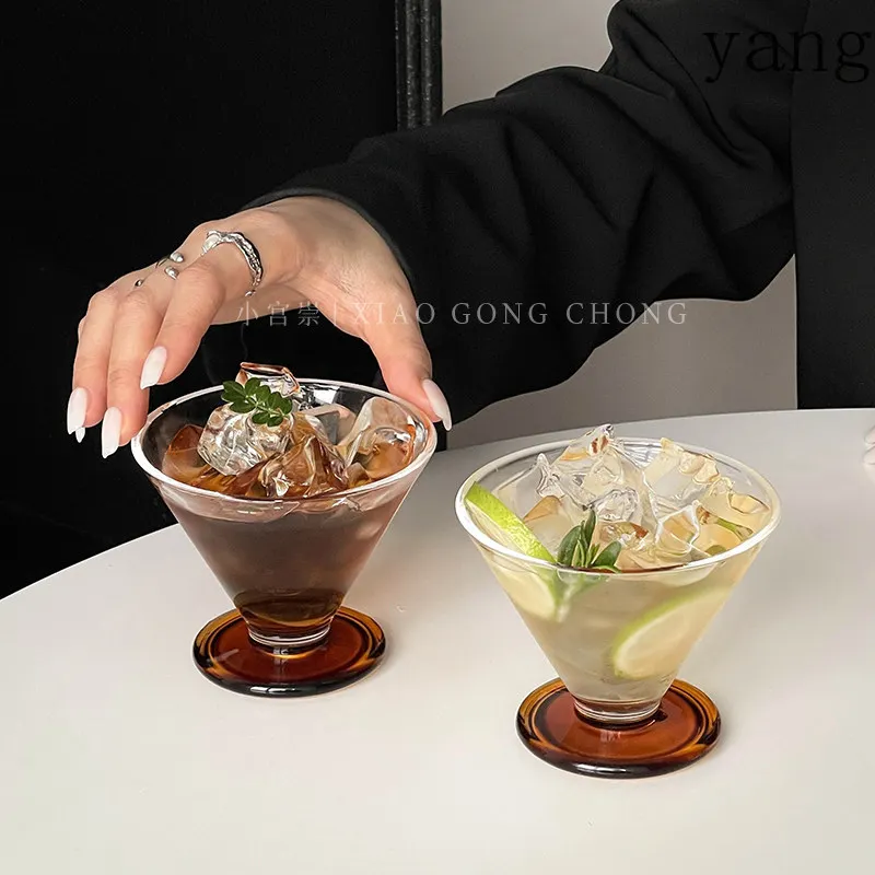 CX high-value niche design coffee cup glass cup second-hand high-end ice cream cup