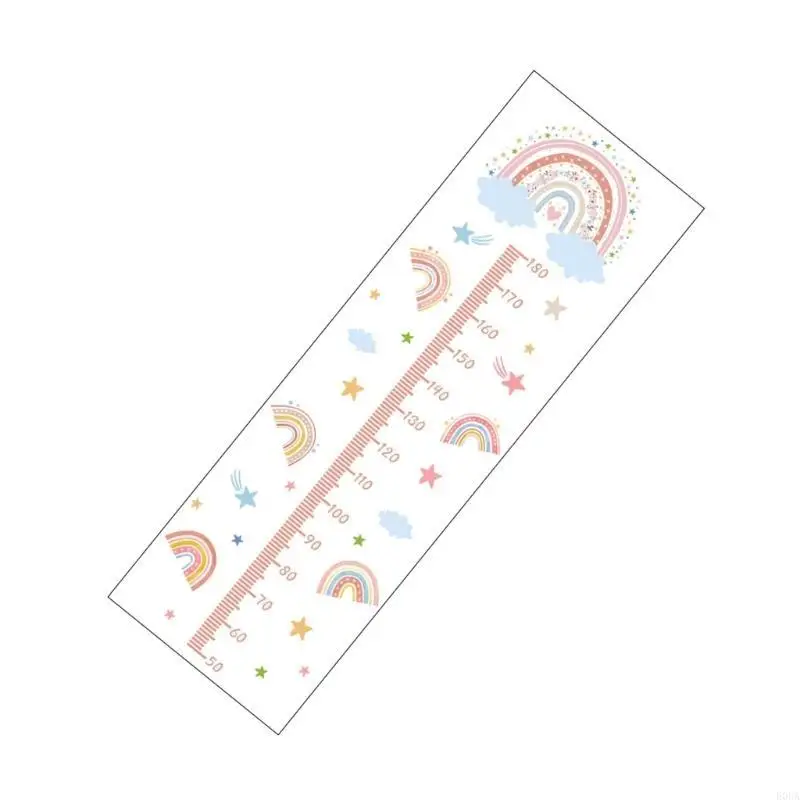 Children Room Decorative Rainbow Growth Chart Adhesive Height Measurement Ruler Wall Sticker Decal Set Decoration