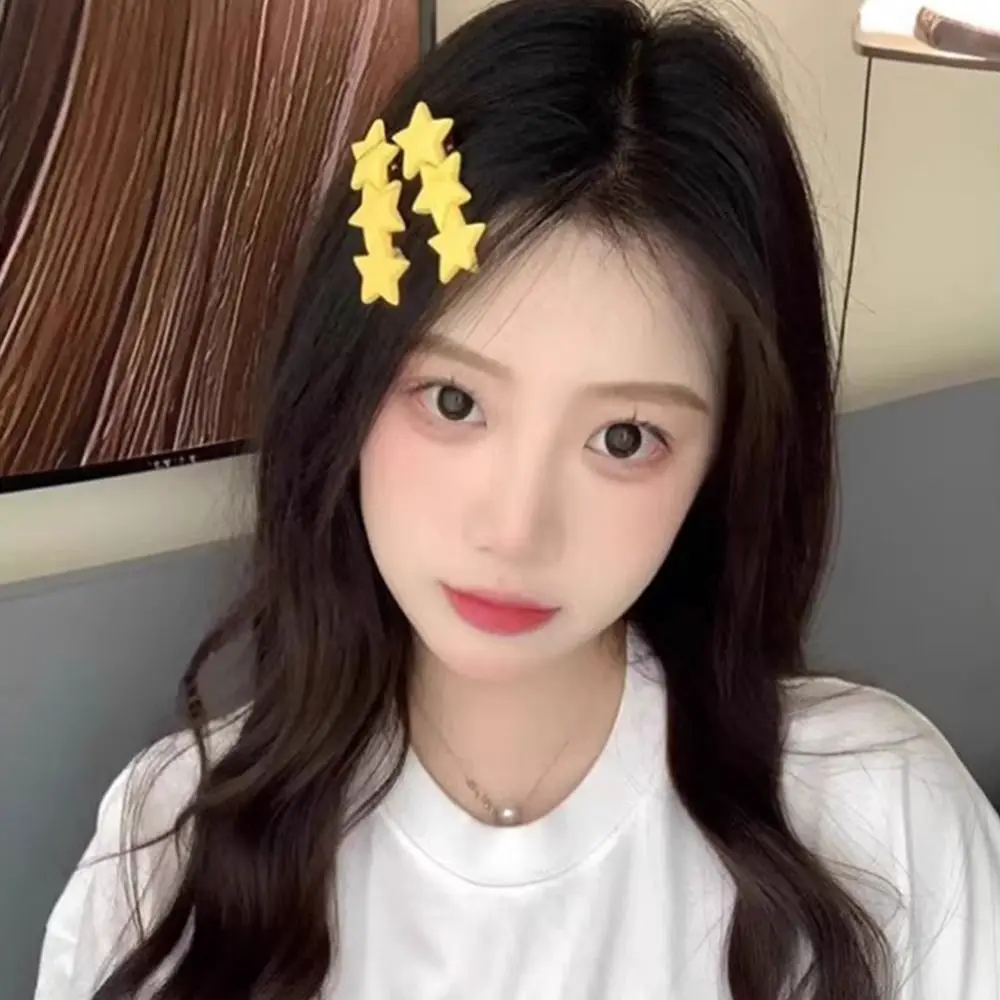 새로운 합금 별 모양 헤어 클립 요정 같은 달콤한 Y2K 헤어 클립 도파민 헤어 액세서리 앞머리 클립 소녀용