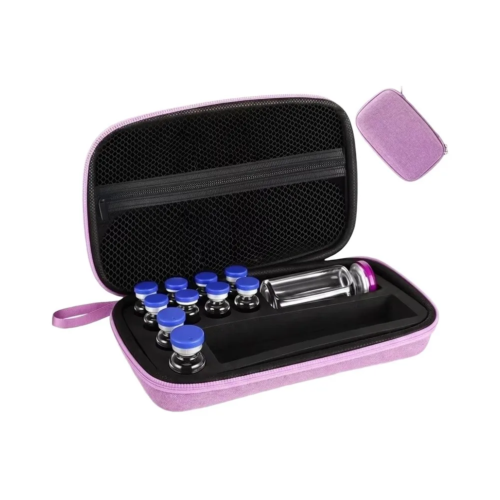 Fabric EVA Peptide Storage Holder 20x13x5cm for Vials For medication Peptides Travel Refrigerator Cold Storage