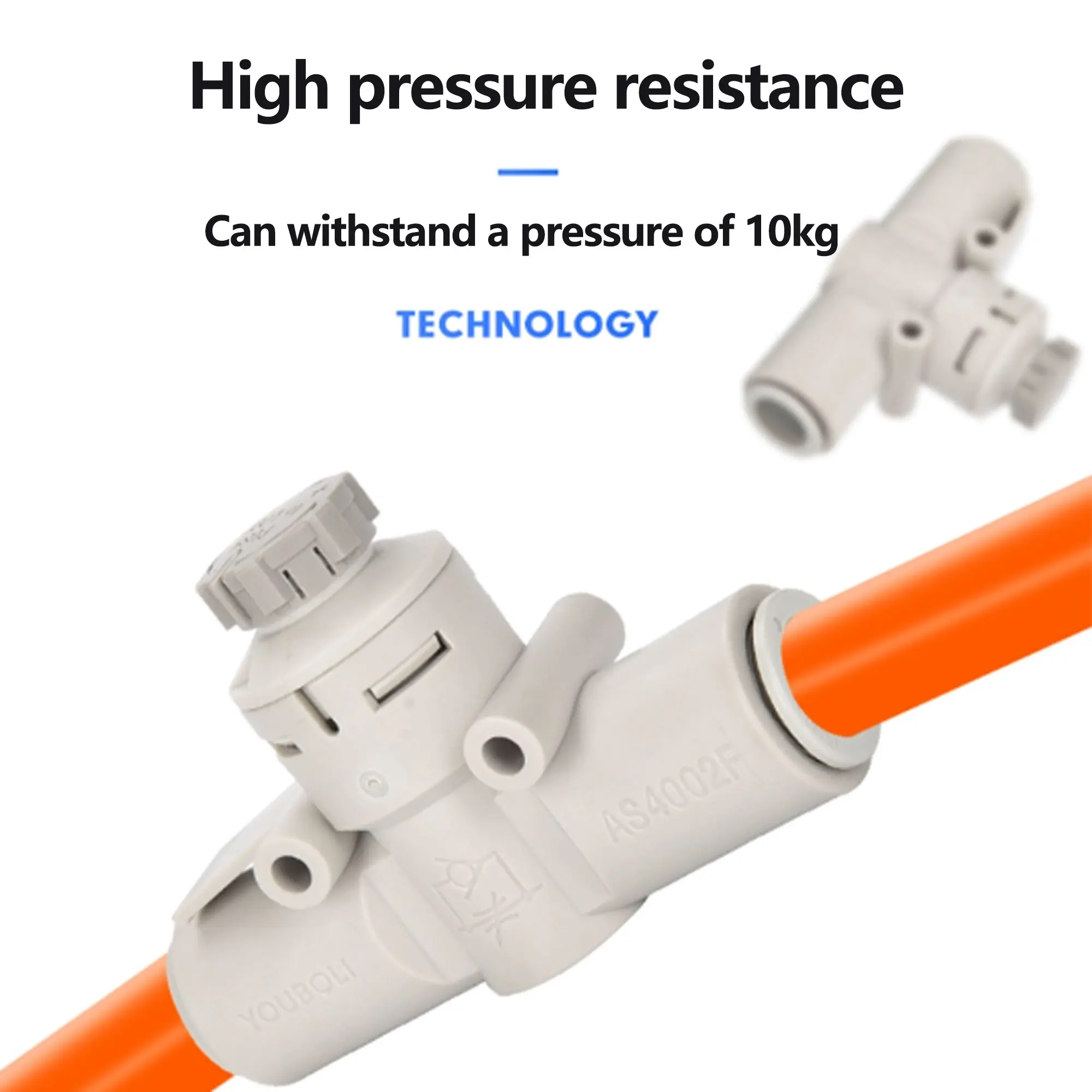 2/3/5pcs Pneumatic Pipeline Speed Control Valve AS1002F/2002F/2052F/3002F Graduated Pipeline Throttle Valve Fitting