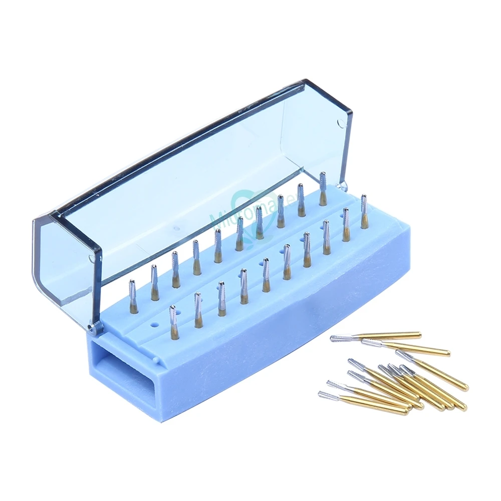 10pcs Dental Burs Dental Broken Crown Needle for break crown Endodontic Silver Gold Plated Handle