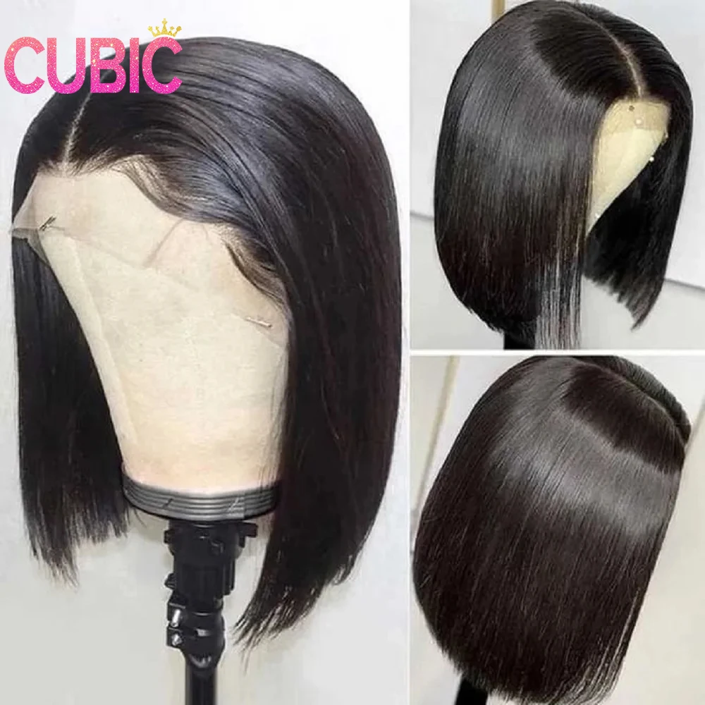 Natural Black Lace 99J Front Bob Wigs Human Hair 13x4 HD Lace Frontal Wigs Glueless Short Straight Bob Wigs for Black Women