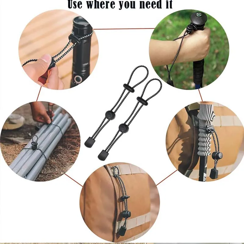 حبل مرن الحبال حبل تسلق عصا حامل المشي لمسافات طويلة الرحلات القطب على ظهره بنجي الأشرطة قابل للتعديل تثبيت مشبك للخارجية