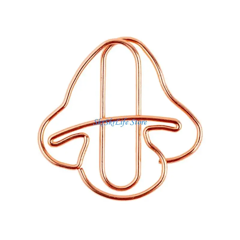

E65E 50Pcs Mushroom Metal Paper Clip 30x30mm for Document Notebook Scrapbooking