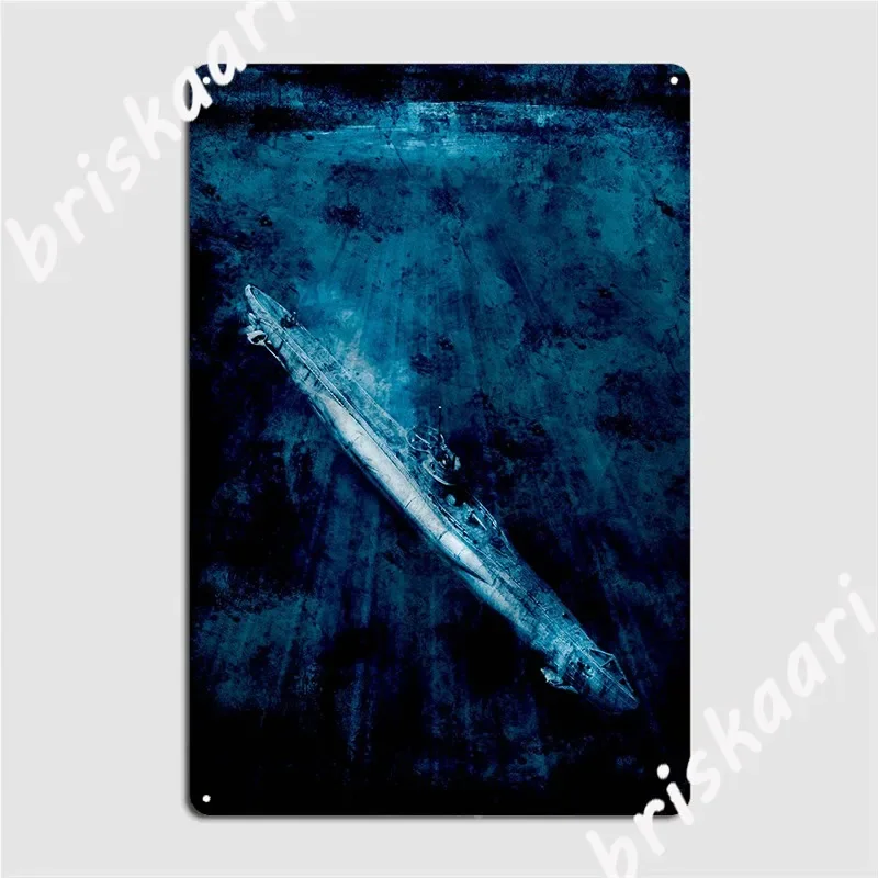 A German Submarine Or Uboat Of Ww2 Diving Poster Metal Plaque Mural Painting Party Kriegsmarine Tin Sign Poster