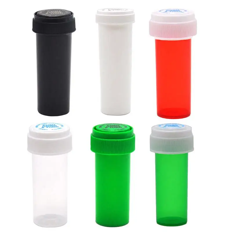 8 Dram Reversible Cap Vial Child Container Storage Stash Jar Pill Bottle-29ML RANDOM COLORS