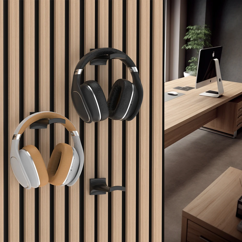 1pc No-Drill Headphone Holder for Acoustic Panels Nordic Style Gaming Headset Rack