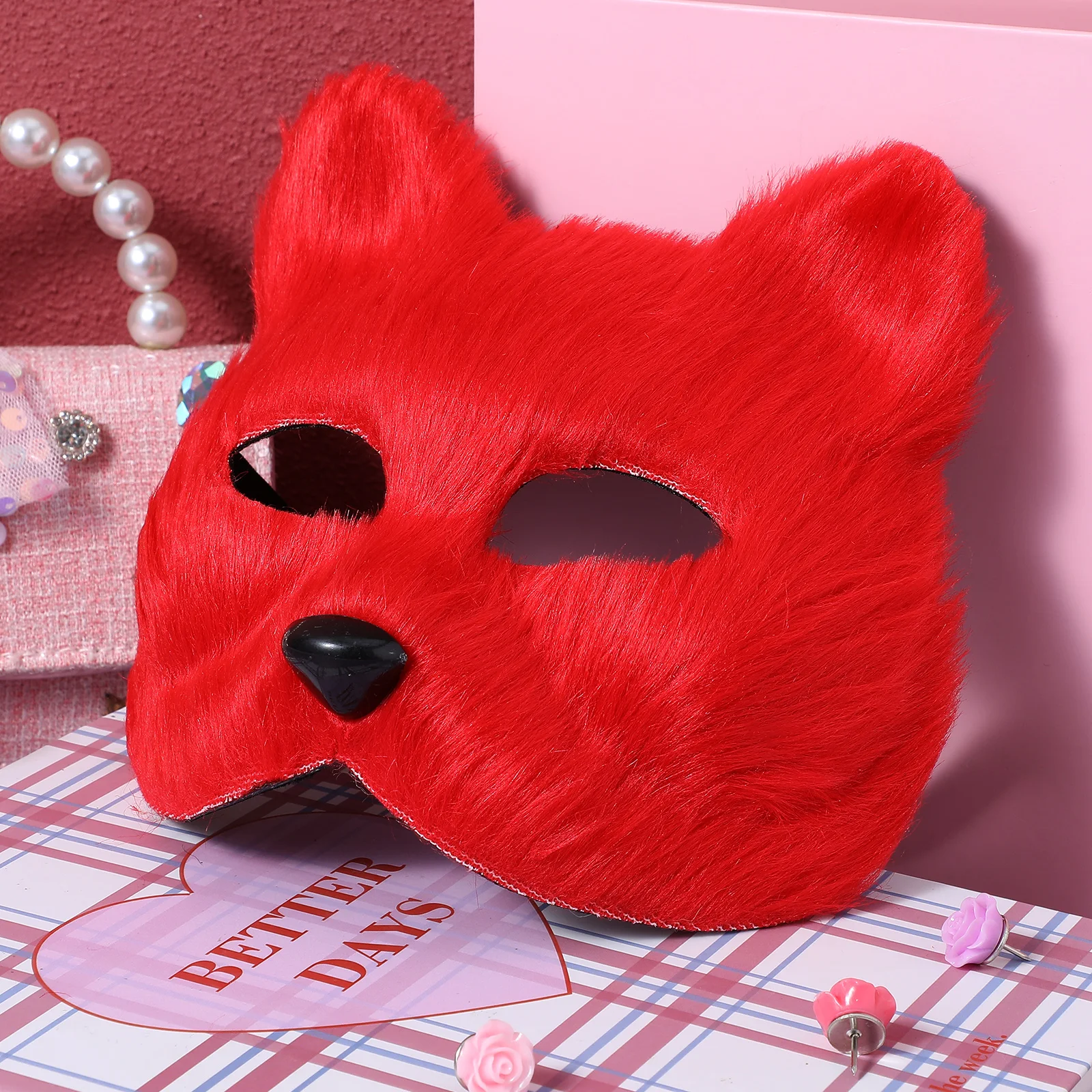 

Fox Mask Lightweight Nose Holes Breathing Comfortable Reinforcement Halloween Carnival Masquerade Selfie Photos Family Fun