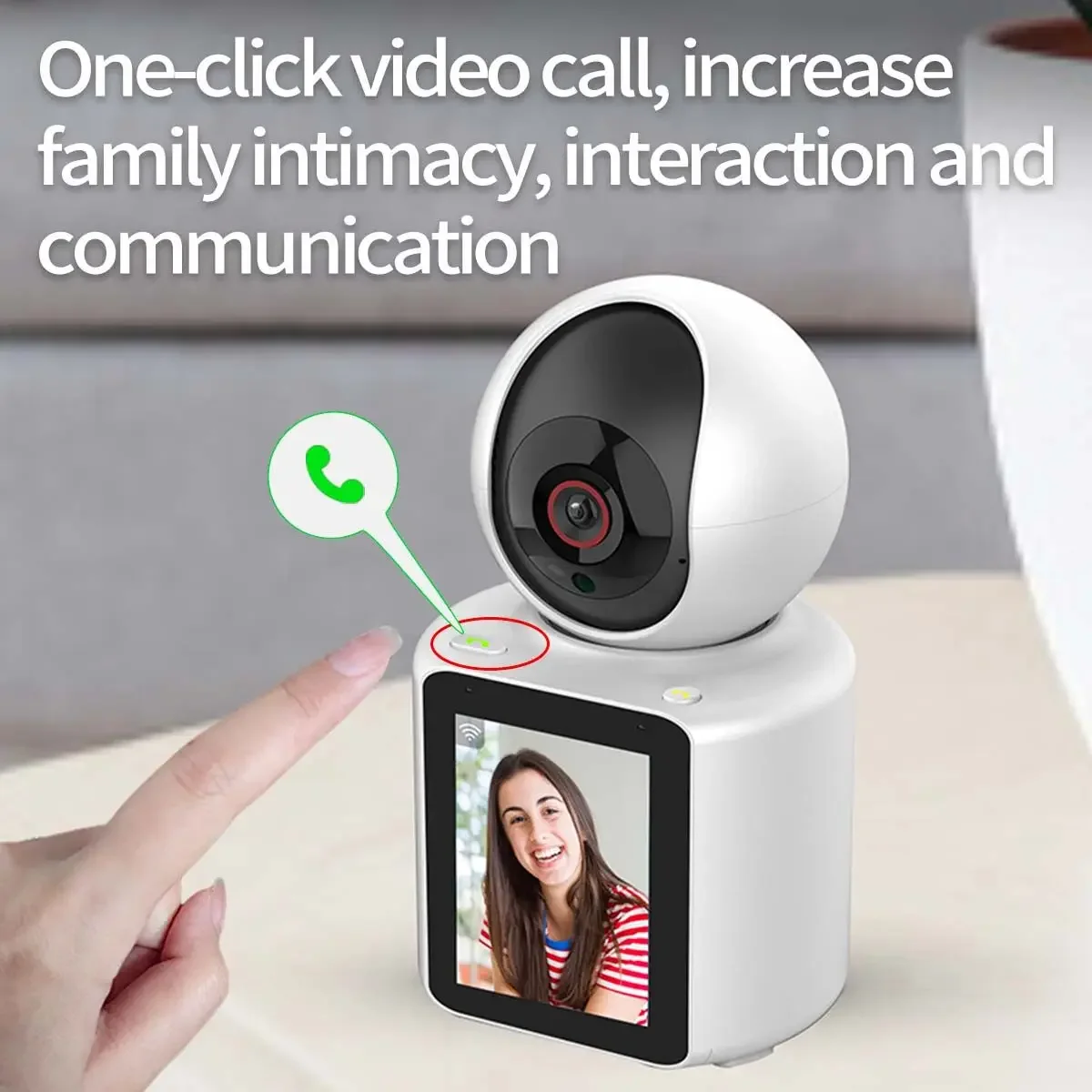 2.8' IPS Screen Camera Security Wifi Motion Detection Alarm Webcam 2-way Video Call Night Vision Home Surveillance Cameras PTZ
