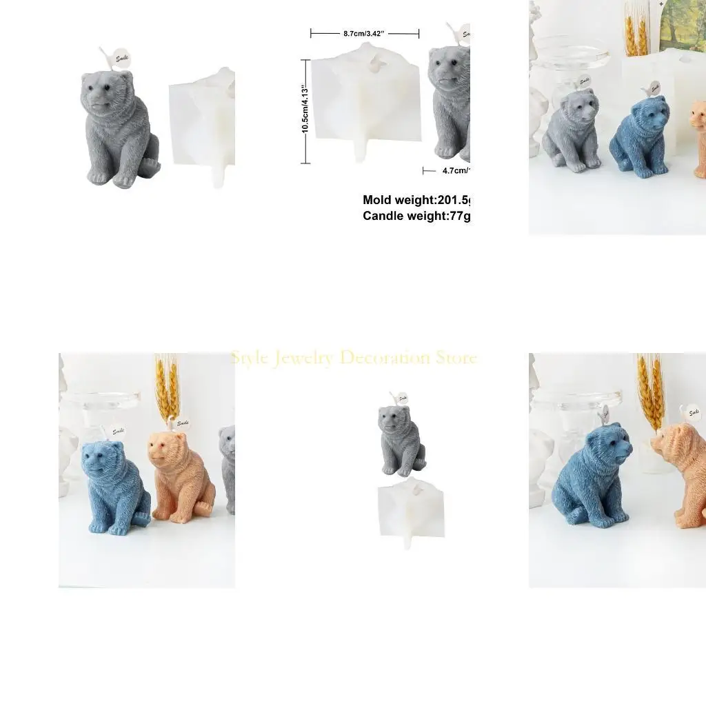 

D46E Practical Animal Soap Making Mold Delicate Bear shaped Silicone Mold Perfect Gift for Craft Enthusiasts