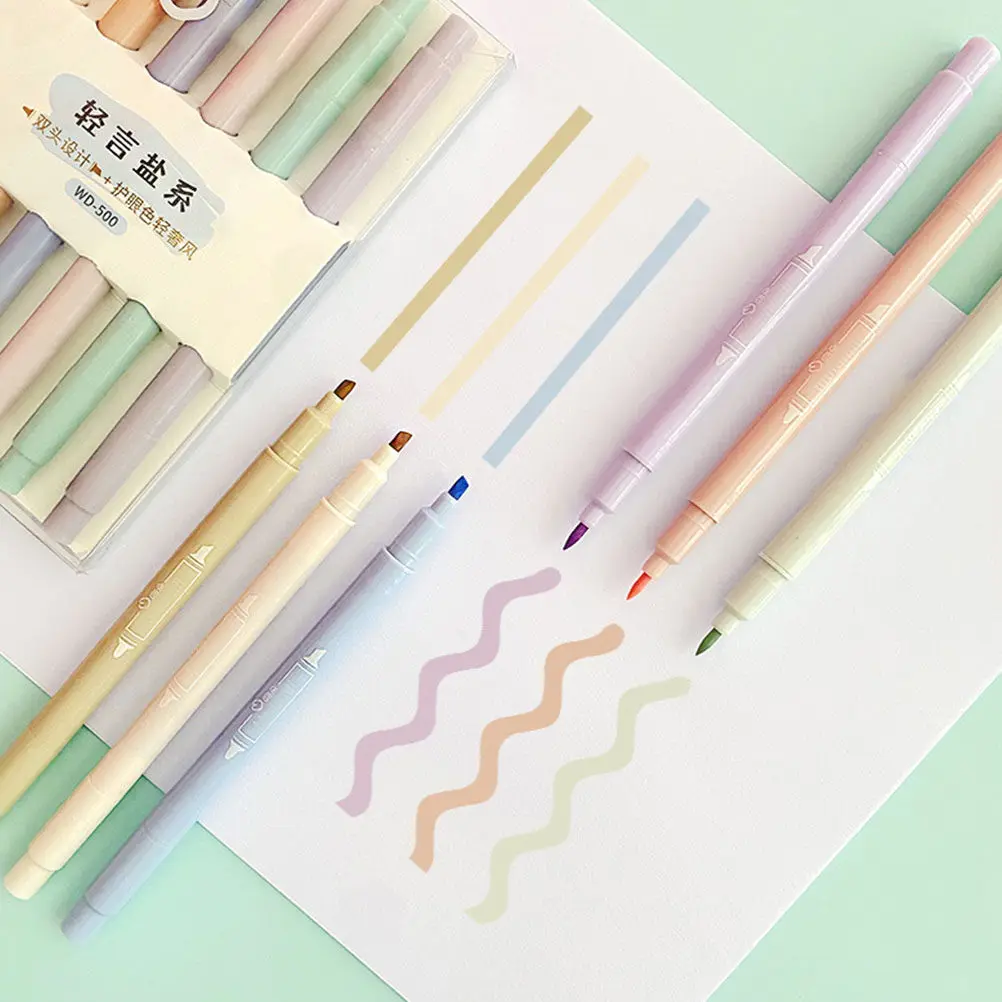 

12Pcs Fluorescent Highlighters Easy-Grip Design Cap Time-Saving School Accessory Office Book Marker Student Supplies