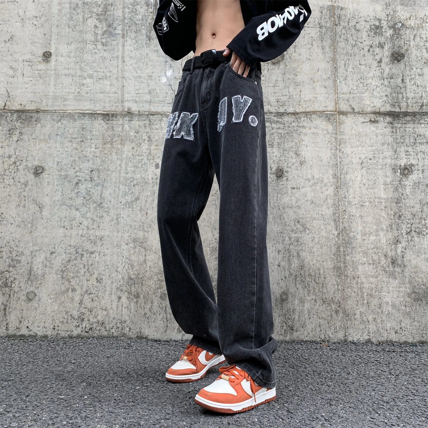 

Мужские джинсы прямого кроя: тонкие, модные, в стиле ретро, американские, для весны и осени, молодежные, трендовые, свободные, с прямыми штанинами