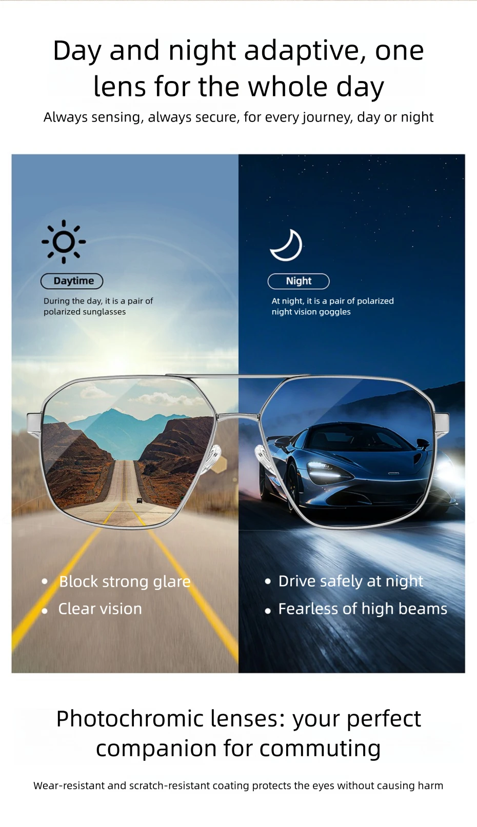 CAPONI HD Polarisierte Männer Sonnenbrille Original Design Hohe Qualität Photochrome Schwarz Sonnenbrille Outdoor Fahrer UV400 Schatten BS23818 – Detail 6