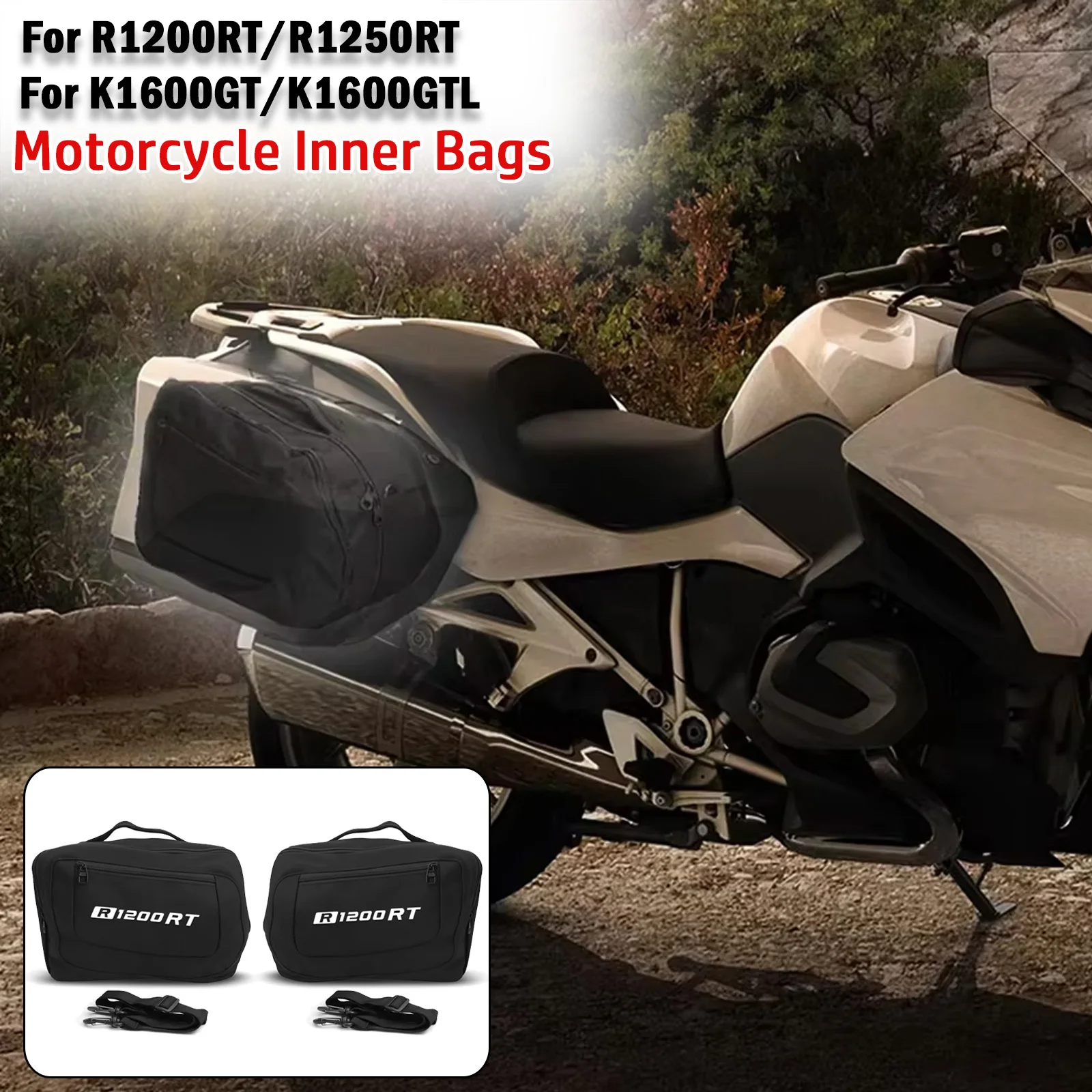 

For BMW K1600GT K1600GTL K 1600 GT GTL R1200RT R1250RT Motorcycle Black Luggage Bag Saddlebag Inner Bags Side Case Bags