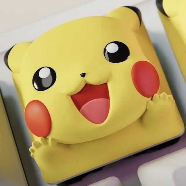 

Hot Sale Pokemon Kawaii Resin Artisan Keycap Pikachu Charmander Squirtle for Mechanical Keyboard Anime Fans Collectible Gift