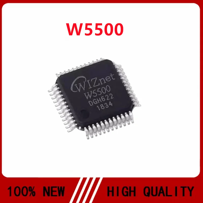 W5500 LQFP48 WIZnet SPI to Ethernet PHY chip integrated protocol stack in stock