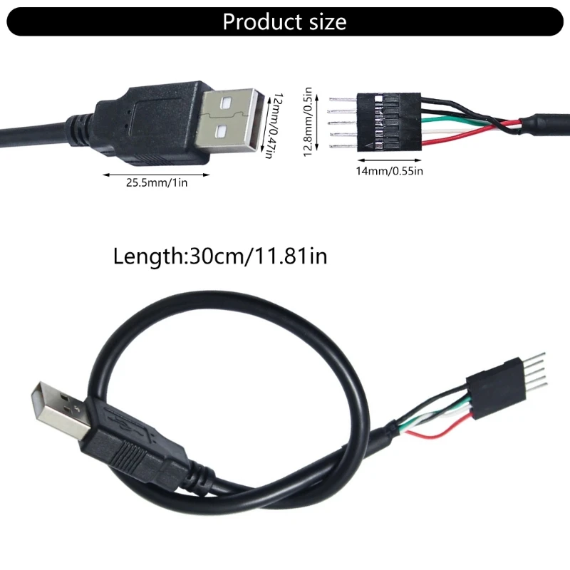 USB 2.0 A Male to 5 Pin Motherboards Header Adapter Cable Extender