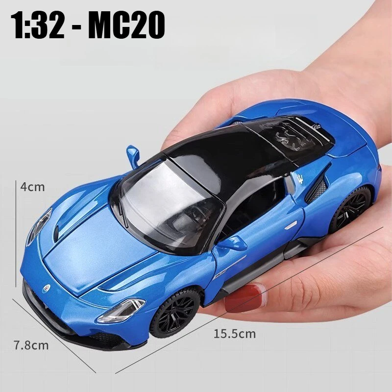 

1:32 MC20 Sports Car Diecast Car Metal Model With Sound and Light Pull Back car Alloy Toy Collection For Gifts