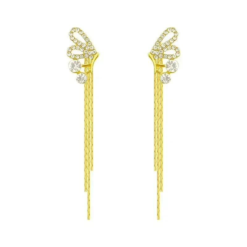 

Accessories Drop Earrings Fashion Silver Needle Bow Atmosphere No Fading Irregular Anti-oxidation Stacked Wear Elegant