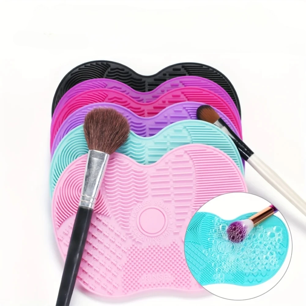 For Effective Cosmetic Tool Cleaning Silicone Apple-Shaped Makeup Brush Cleaner Pad With Suction Cup 1Pc
