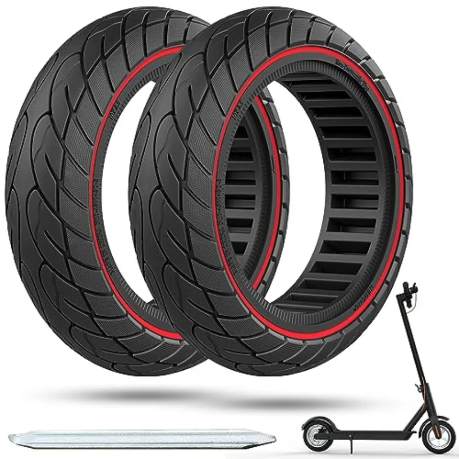 

60/70-6.5 Scooter Tire 0 Solid Scooter Tire 10 inch Electric Rubber Tubeless Scooter Wheels for Ninebot G30 Max/G30D Front or R