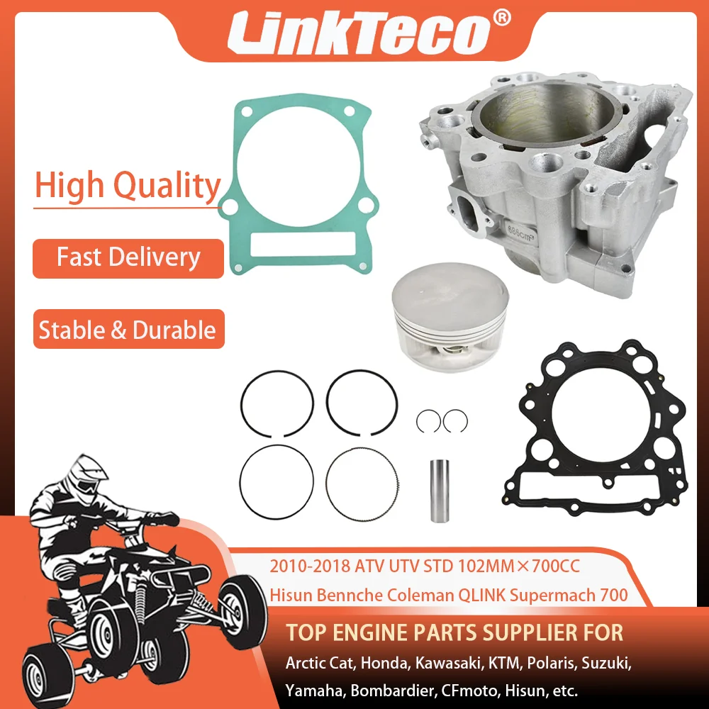 2010-2018 ATV UTV 102MM 700CC Engine Cylinder Overhaul Rebuild Kit For Hisun Bennche Coleman QLINK Supermach 700 12100-F39-0000