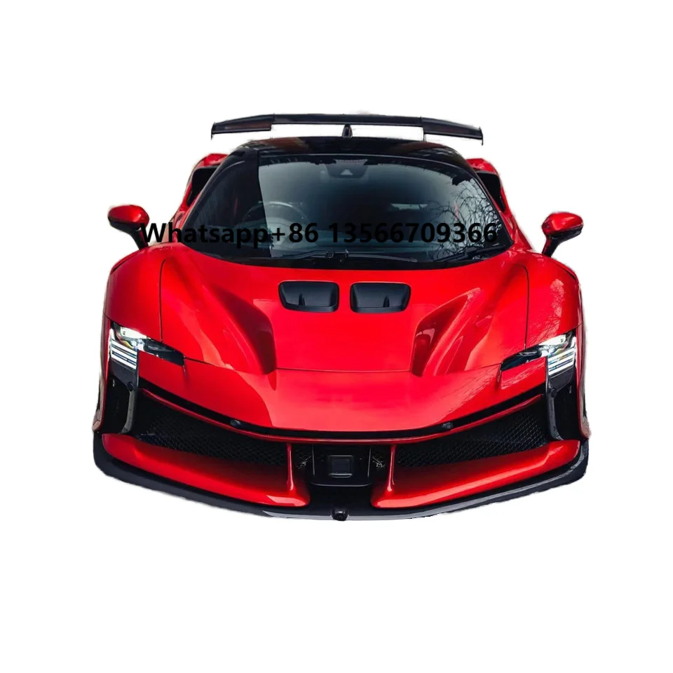For Ferrari SF90 Carbon Fiber Body Kit SF90 Upgraded SF90 XX Style Front and Rear Bumper Side Skirt Spoiler Hood Taillights