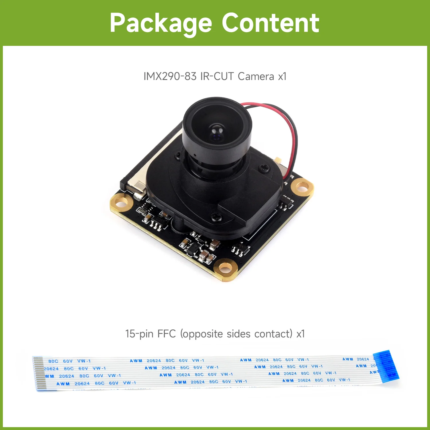 Waveshare IMX290-83 IR-CUT Camera, Starlight Camera Sensor, Fixed-Focus, 2MP, Supports Raspberry PI 4B/3B+ /3A+/Zero/Zero 2 W