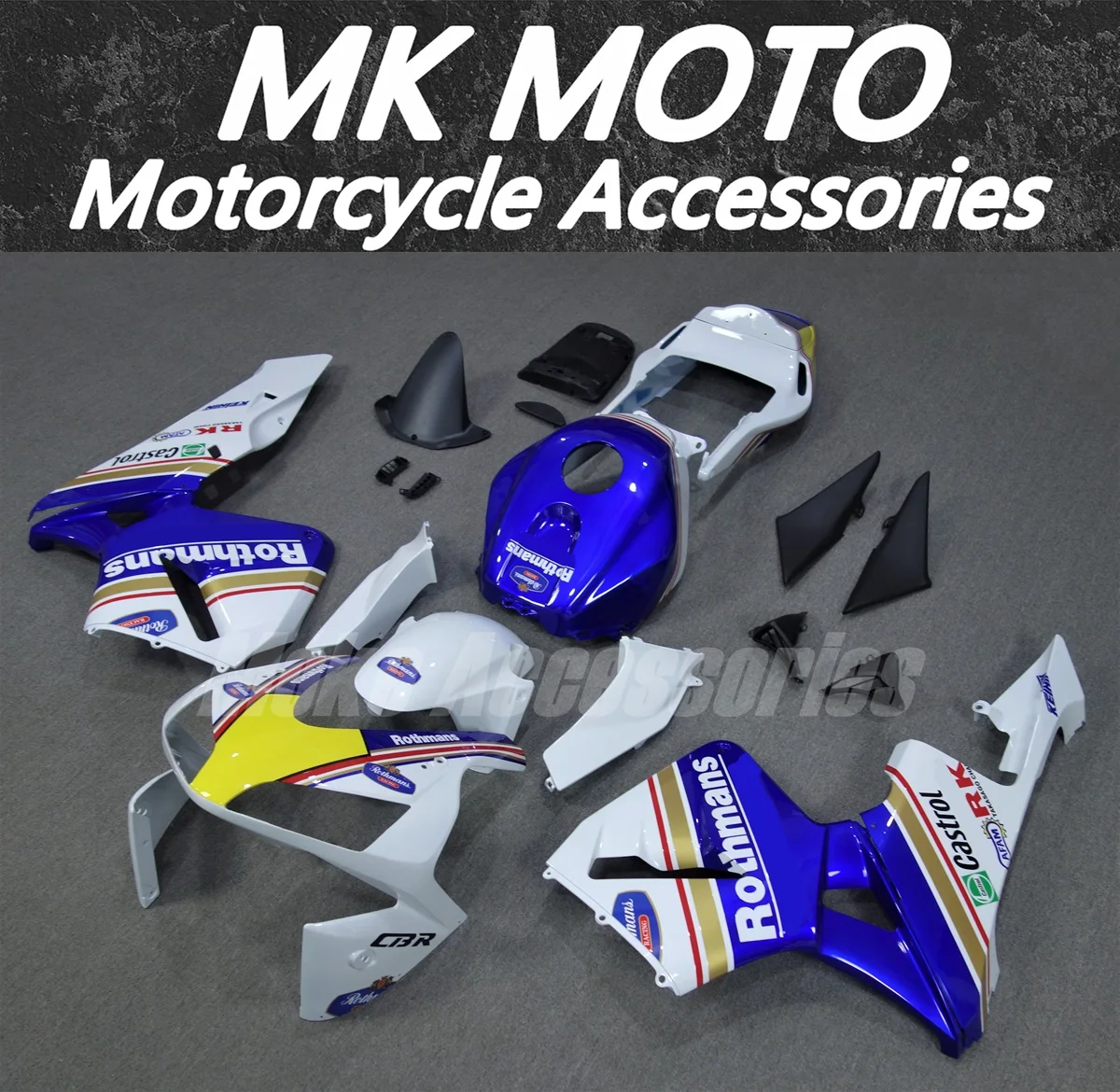 

Moke moto Motorcycle Fairings Kit Fit For Cbr600rr 2003-2004 Bodywork Set High Quality ABS Injection New Blue White