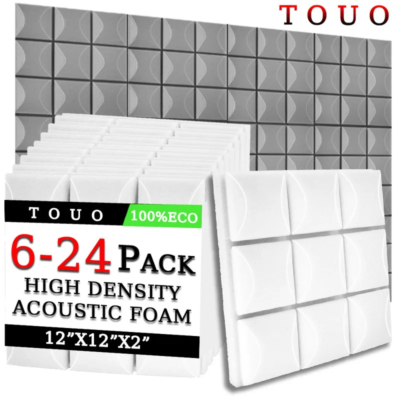 

TOUO 6/12/24 Pcs Acoustic Foam,Noise Insulation For Walls Treatment Mushroom Soundproof Sponge Pad Offices Acoustic Treatment