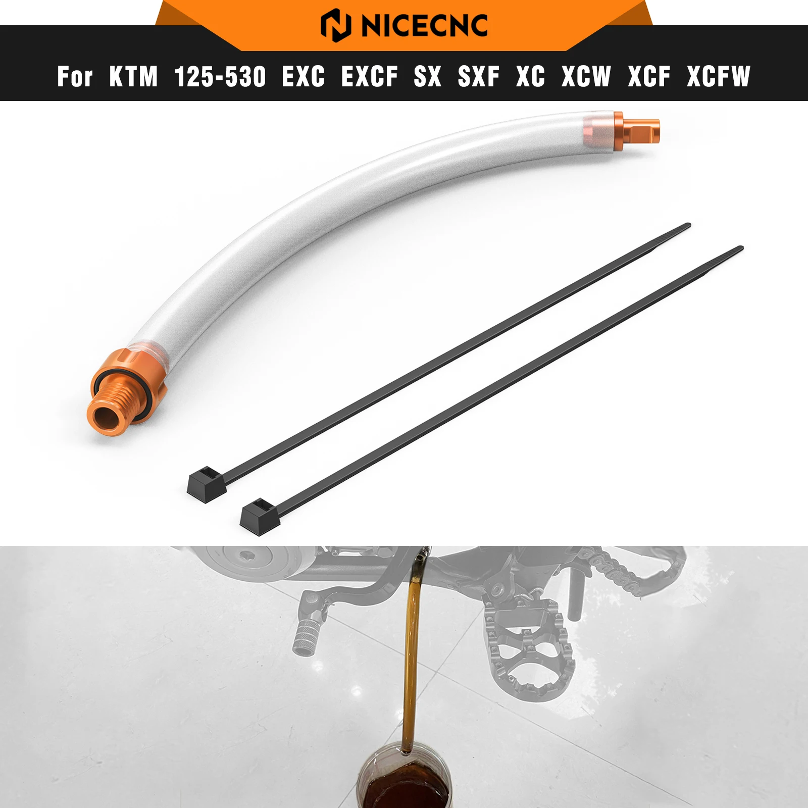 

NICECNC For KTM TPi EXC 300 1998-2024 Oil Drain Tool For KTM EXC 380 EXC-F 350 SX 125 250 SXF 450 XC XCF XCW 500 XCW-F SIX DAYS