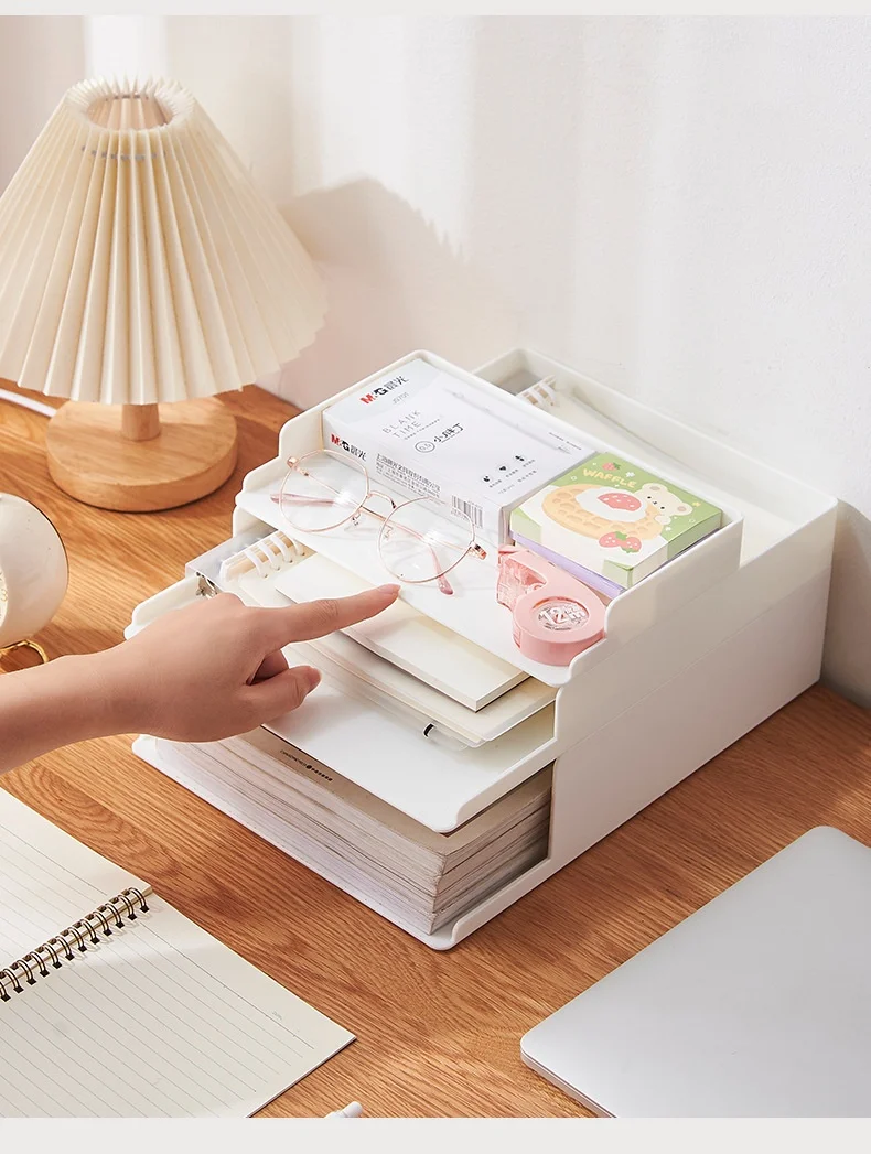 

A4 Paper Storage Box Document Receipt Disk Rack Office Desktop Multi-Layer Heightening Organizer Box Student Stationery