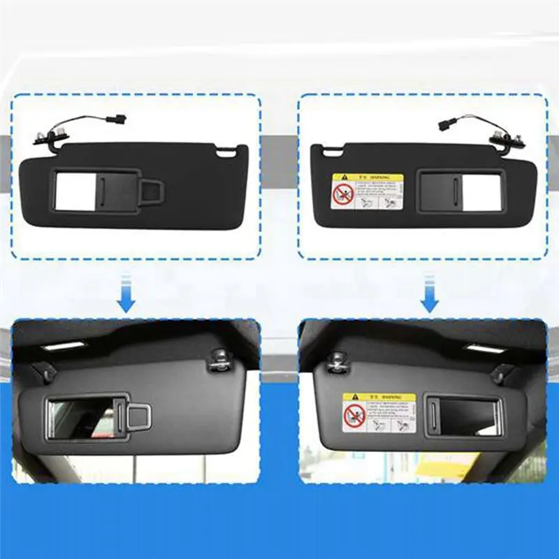 For Golf 7 Sports Van Jetta MK7 T-Cross Passat B8 CC E-Golf T-Roc Car Front Sun Visor Panel With Makeup Mirror-A74F