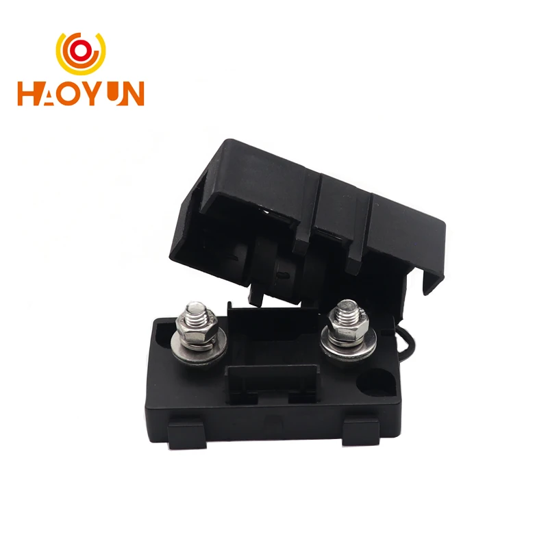 【1PCS】ANS-8 Trumpet Fork Plug Type The Fuse Holder 52x27.5mm Safety Plate Base Car Carrier Fuse Box Bolt Type