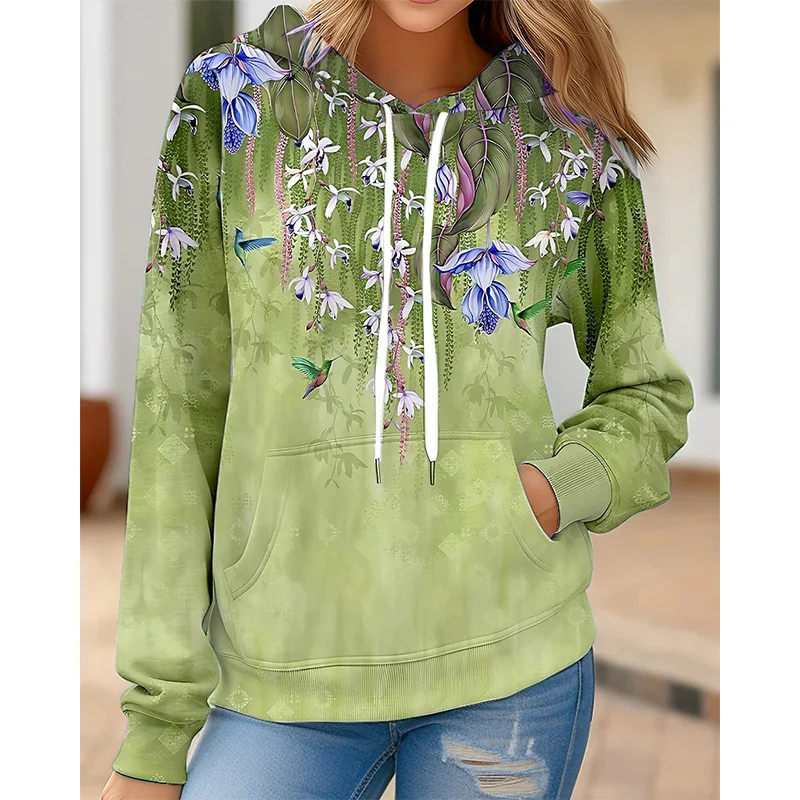 Vintage Flower Hoodies Floral 3D Print Women Men Fashion Oversized Pullover Hooded Sweatshirts Streetwear Kids Woman Clothing