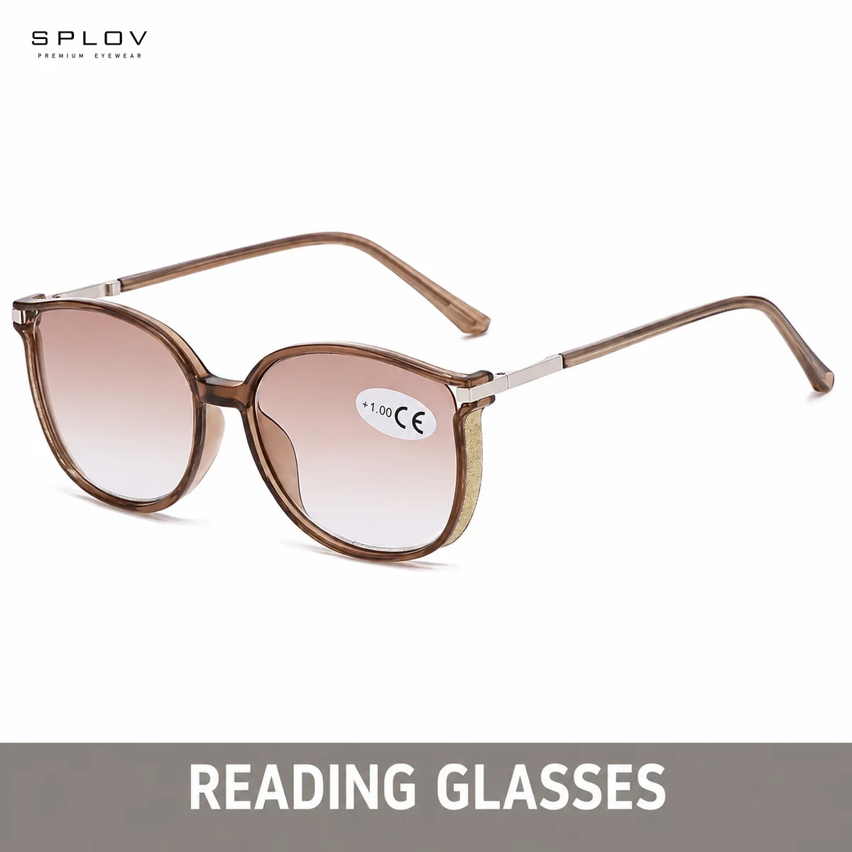 SPLIT Reading Glasses for Women Oversized Round Frame Gradient Tinted Lenses Retro Fashion Readers +1.00 To +4.00