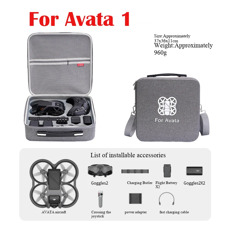 For DJI Avata 1/ 2 Drone Portable Storage Bag Hard Shell Carrying Case Box Waterproof Anti-scratch Protective Case Accessories