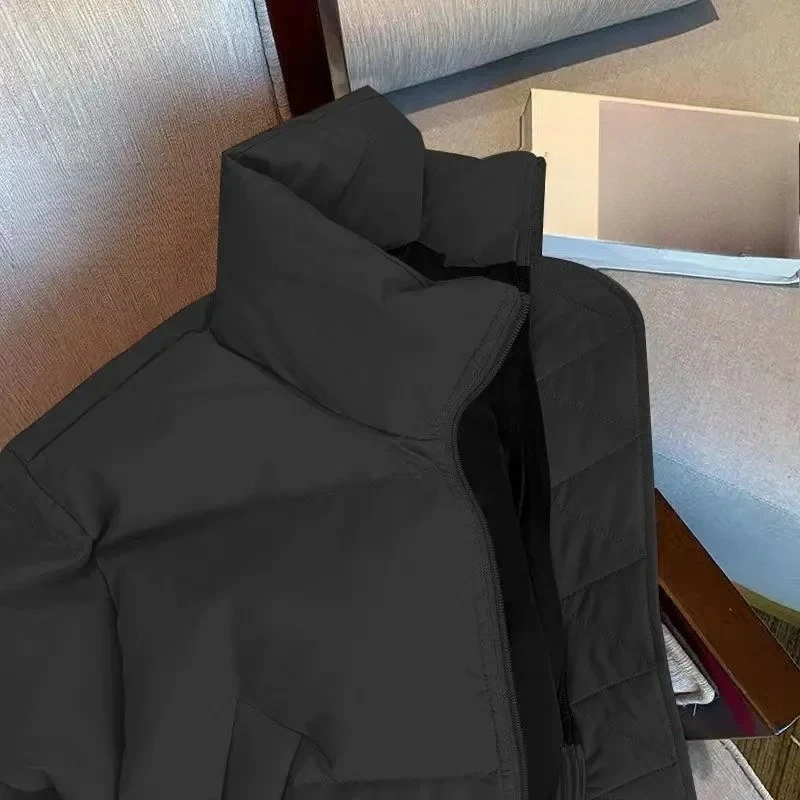 رجل سترة الشتاء الكلاسيكية فضفاضة سميكة القطن معطف مبطّن دافئ الخبز نمط ملابس خارجية عادية أسفل الشارع الشهير الرجعية Harajuku جديد