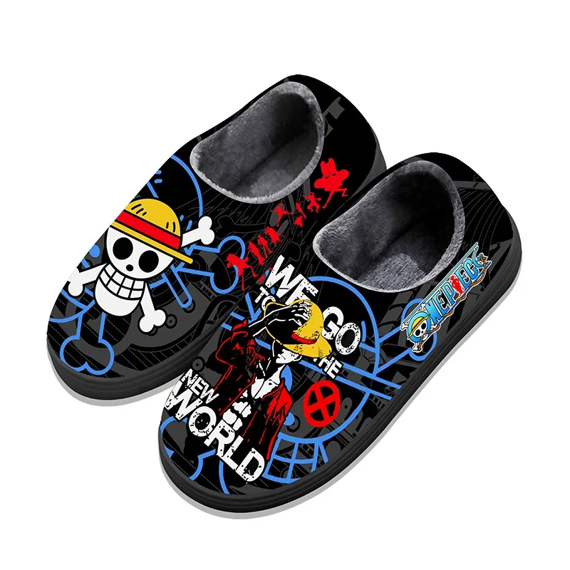 قطعة واحدة أنيمي النعال للنساء الرجال الشتاء فروي موضة الكاحلين الدافئة أفخم الشرائح المريحة للمنزل داخلي لينة وحيد أحذية قطنية